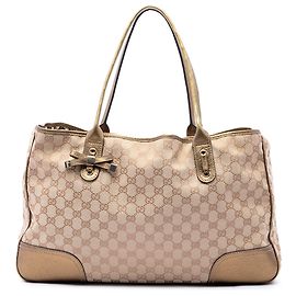 Borsa tote Gucci Princy in tela GG beige