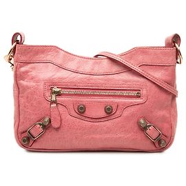 Balenciaga Pink Lambskin Motocross Giant 12 Hip Crossbody
