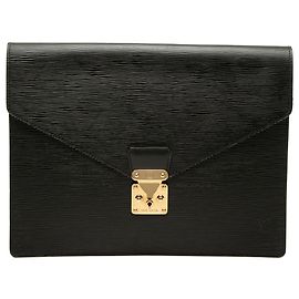 Louis Vuitton Black Epi Porte Documents Senateur