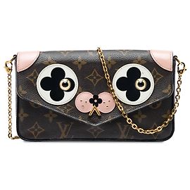 Louis Vuitton Brown Monogram Pochette Felicie Valentine Dog