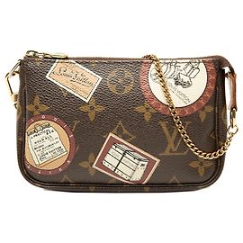 Louis Vuitton Brown Monogram Trunks and Bags Patch Mini Pochette Accessoires