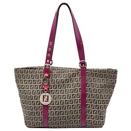 Borsa Tote Fendi Beige Zucchino Canvas Superstar