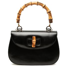 Gucci Black Calfskin Bamboo Night