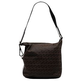 Fendi Schultertasche aus braunem Zucchino-Canvas