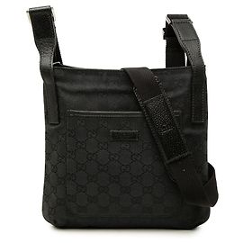 Sac bandoulière Gucci en toile GG noire