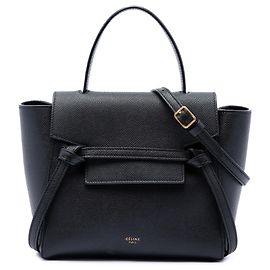 Céline Bolso Cinturón Celine Nano de Piel de Ternera Granulada Negro