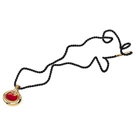 Collana con pendente a forma di flacone di profumo Hermès Gold placcato oro e laccato