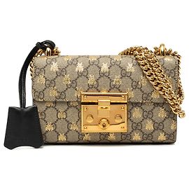 Gucci Beige Small GG Supreme Bee Padlock Crossbody