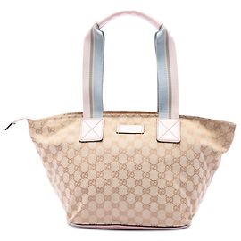Gucci Beige GG Canvas Web Tote
