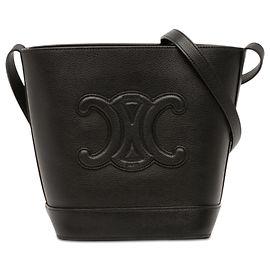 Céline Bolso Bucket Celine Black Small Calfskin Cuir Triomphe