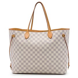 Louis Vuitton White Damier Azur Neverfull GM