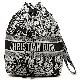 Bolsa de Cordão DiorTravel Plan de Paris em Tecido Técnico Preto Dior