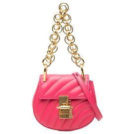 Bolso Chloé Drew Bijou Nano de piel acolchada rosa