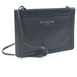 Balenciaga Pochette/Borsa a tracolla in pelle grigio scuro