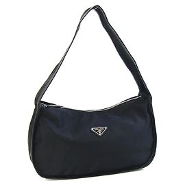 Prada Black Nylon and Leather Handbag
