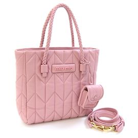 Bolsa Tiracolo Miu Miu em Couro Rosa