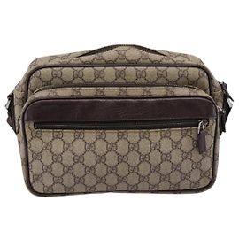 Gucci Front Zip Pocket Messenger GG Coated Canvas medium