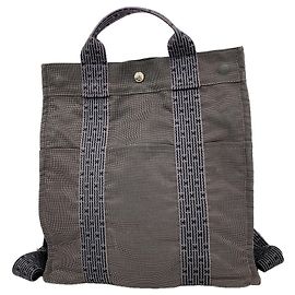 Hermès Mochila Hermes de nailon gris