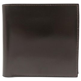 Hermès CARTEIRA VINTAGE HERMES COURO BOX MARROM COSTURA SELLIER PORTA-MOEDAS