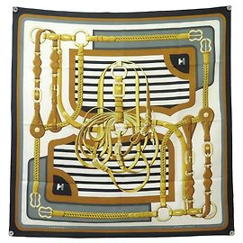 Hermès VINTAGE HERMES COACHING SCARF 1ST EDITION J. ABADIE CARRE 90 SILK SCARF