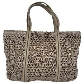 Brunello Cucinelli gewebte Tote Bag aus brauner Raffia