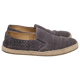 Espadrillas intrecciate Brunello Cucinelli in camoscio grigio