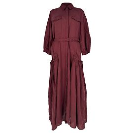 Vestido maxi Woodward de Gabriela Hearst en lino burgundy