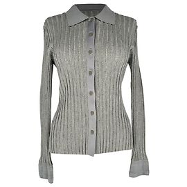 Altuzarra Rippstrick-Cardigan aus grauer Baumwolle