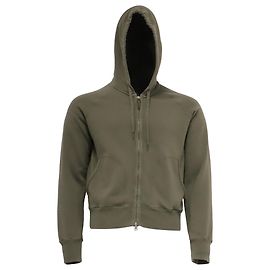 Sudadera con capucha y cremallera de jersey teñido Tom Ford en algodón Olive Green