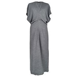 Vestido maxi enrugado de cintura baixa Totême em viscose cinza