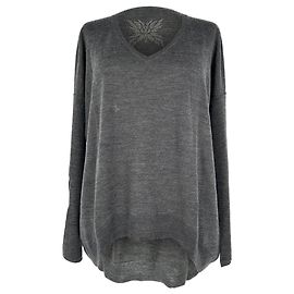 Zadig & Voltaire Zadig and Voltaire V-Ausschnitt Pullover aus grauer Wolle