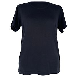  Jil Sander Crewneck Plain T-Shirt in Black Cotton