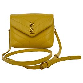 Yves Saint Laurent Saint Laurent Loulou Toy Crossbody in pelle di vitello gialla