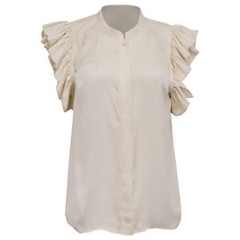Blusa Zadig & Voltaire Tiza con maniche a volant in poliestere avorio