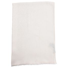 Cachecol com Franjas Anagram Loewe em Cashmere Branco