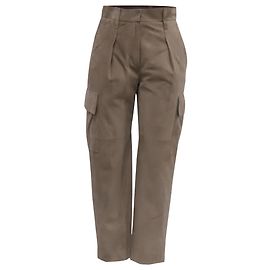 Pantaloni Cargo a Vita Alta Brunello Cucinelli in Camoscio Marrone