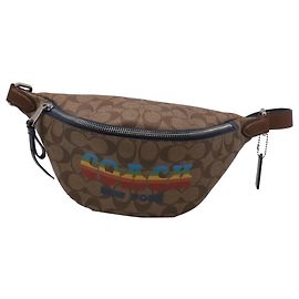 Borsello da vita Coach in nylon canvas marrone
