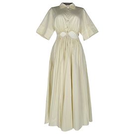 Abito midi Cult Gaia Keegan con ritagli in cotone bianco