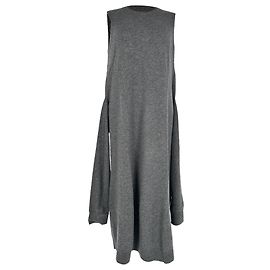 Vestido midi sem mangas com cintura atada Joseph em lã cinza