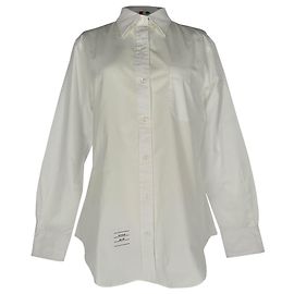 Camisa de botões Thom Browne em algodão branco