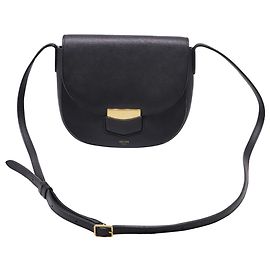 Céline Bolsa Tiracolo Celine Trotteur Small em couro preto