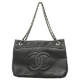 Chanel Black Grained Calfskin Tote Bag