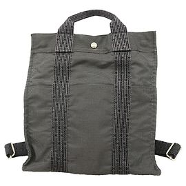 Hermès Zaino Hermes in nylon grigio