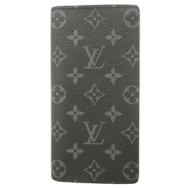 Louis Vuitton Monogram Eclipse Portefeuille Brazza Long Wallet