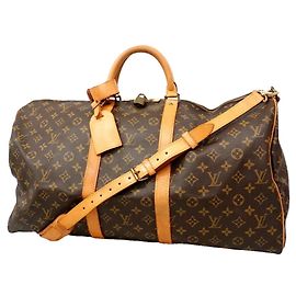 Louis Vuitton Brown Boston Monogram Keepall Bandoulière 55