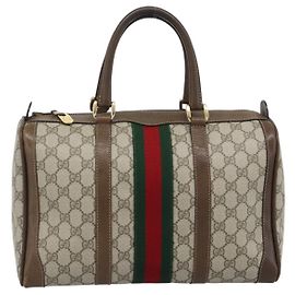Gucci Vintage Web Boston GG Coated Canvas Medium