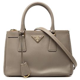 Prada Galleria Triangle Logo Plate Handbag