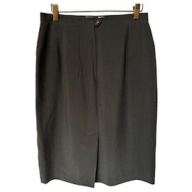 Autre Marque Falda de seda Metradamo verde oliva