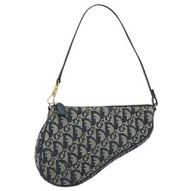Bolsa Saddle Vintage Christian Dior em Canvas