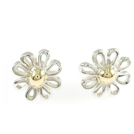Autre Marque Pendientes de botón Tiffany Daisy Silver